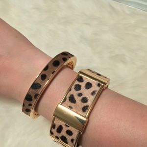 J. Crew Leopard Calfhair Bangle - thin